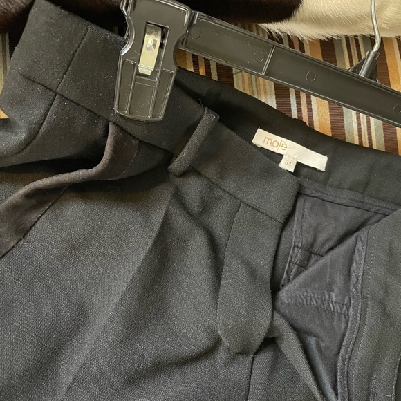 Maje Black pants low rise cropped casual Size EU 34 EUC - Picture 4 of 6